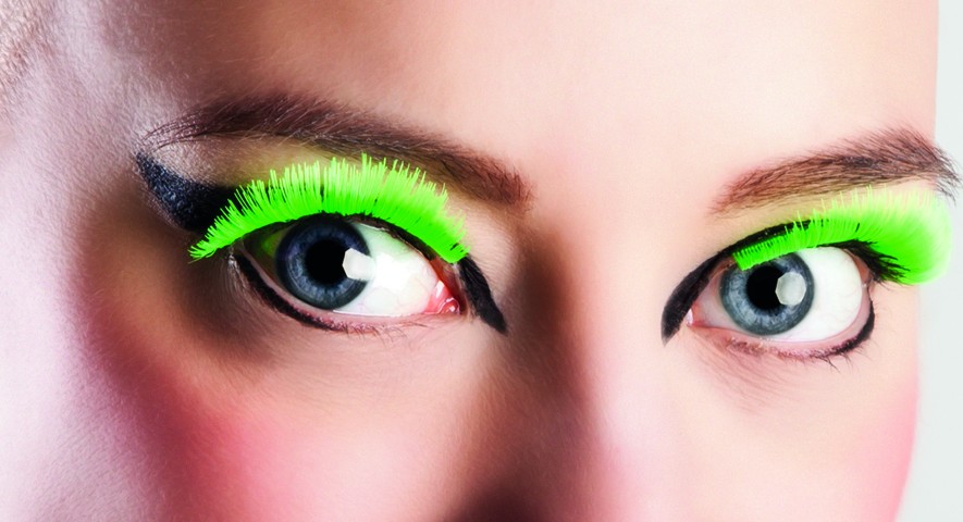 Faux cils courts verts fluo adulte