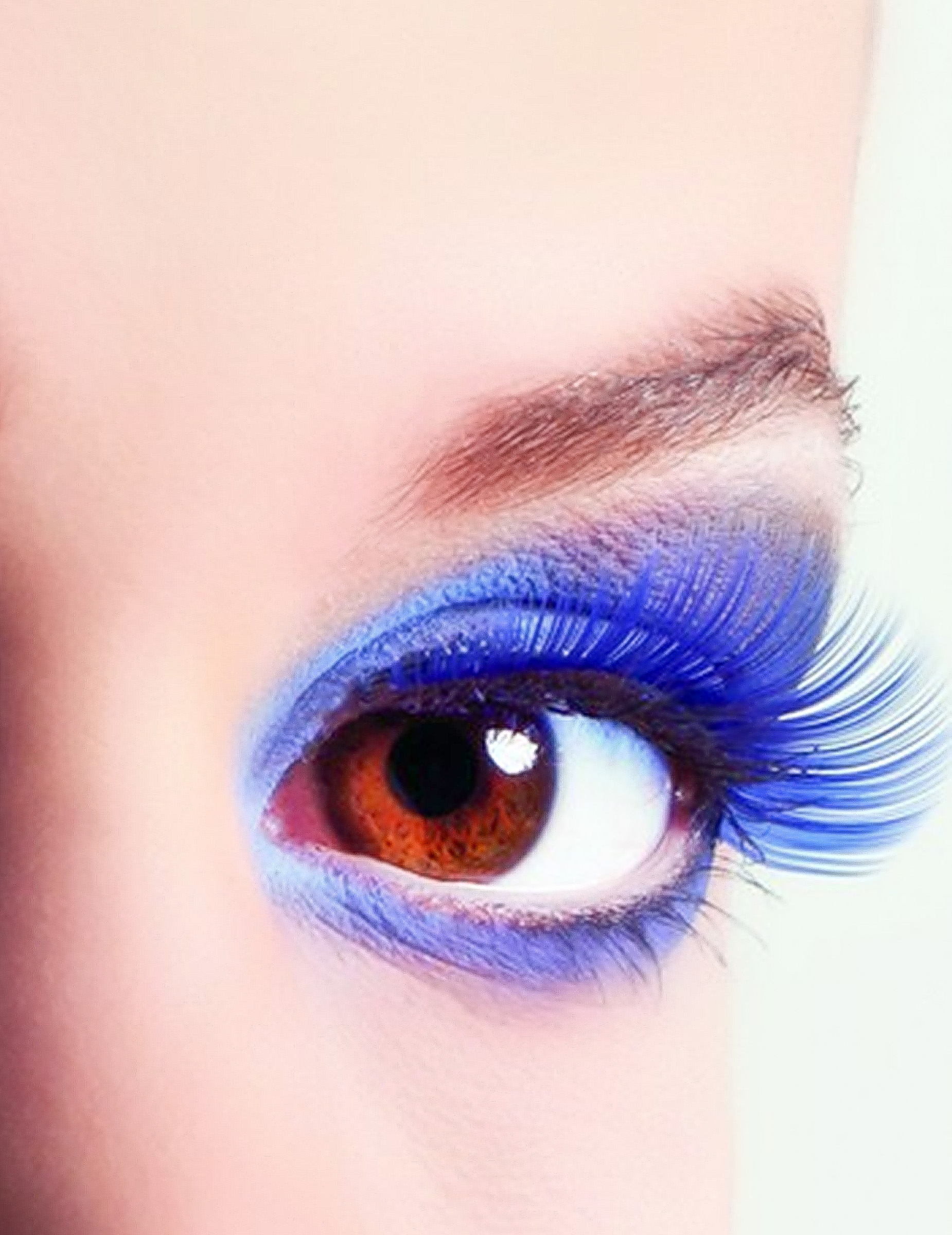 Faux cils courts bleus adulte