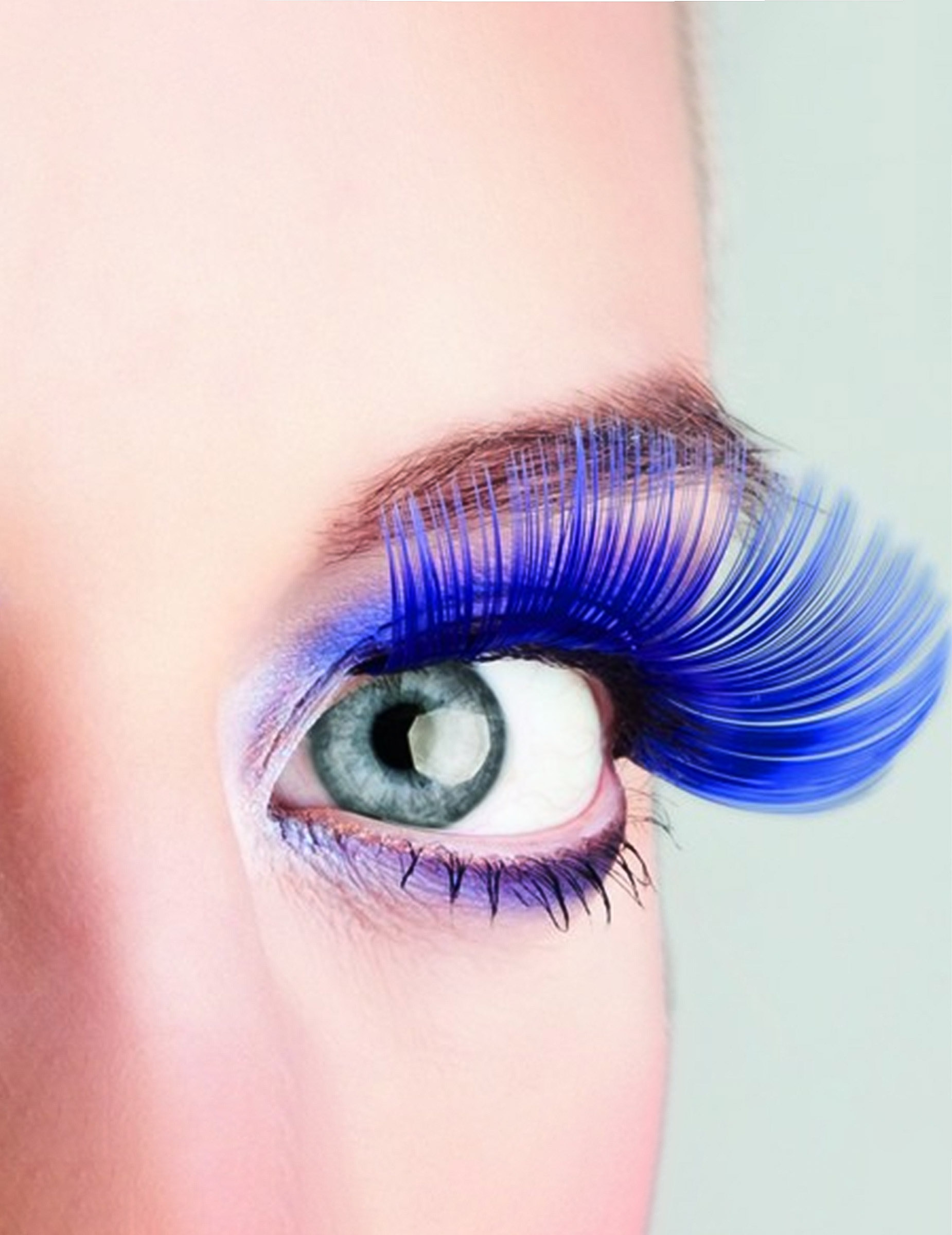 Faux cils longs bleus adulte
