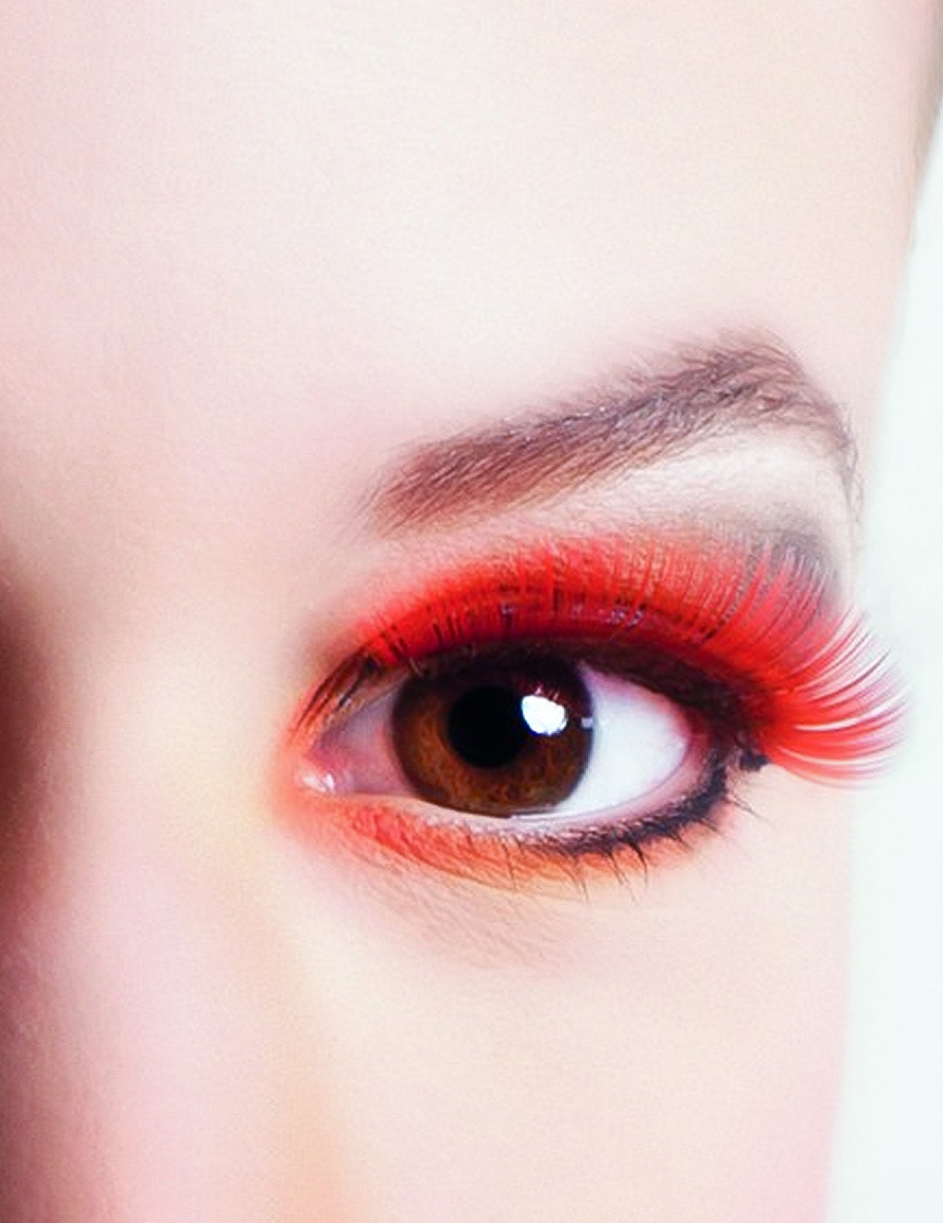 Faux cils courts rouges adulte