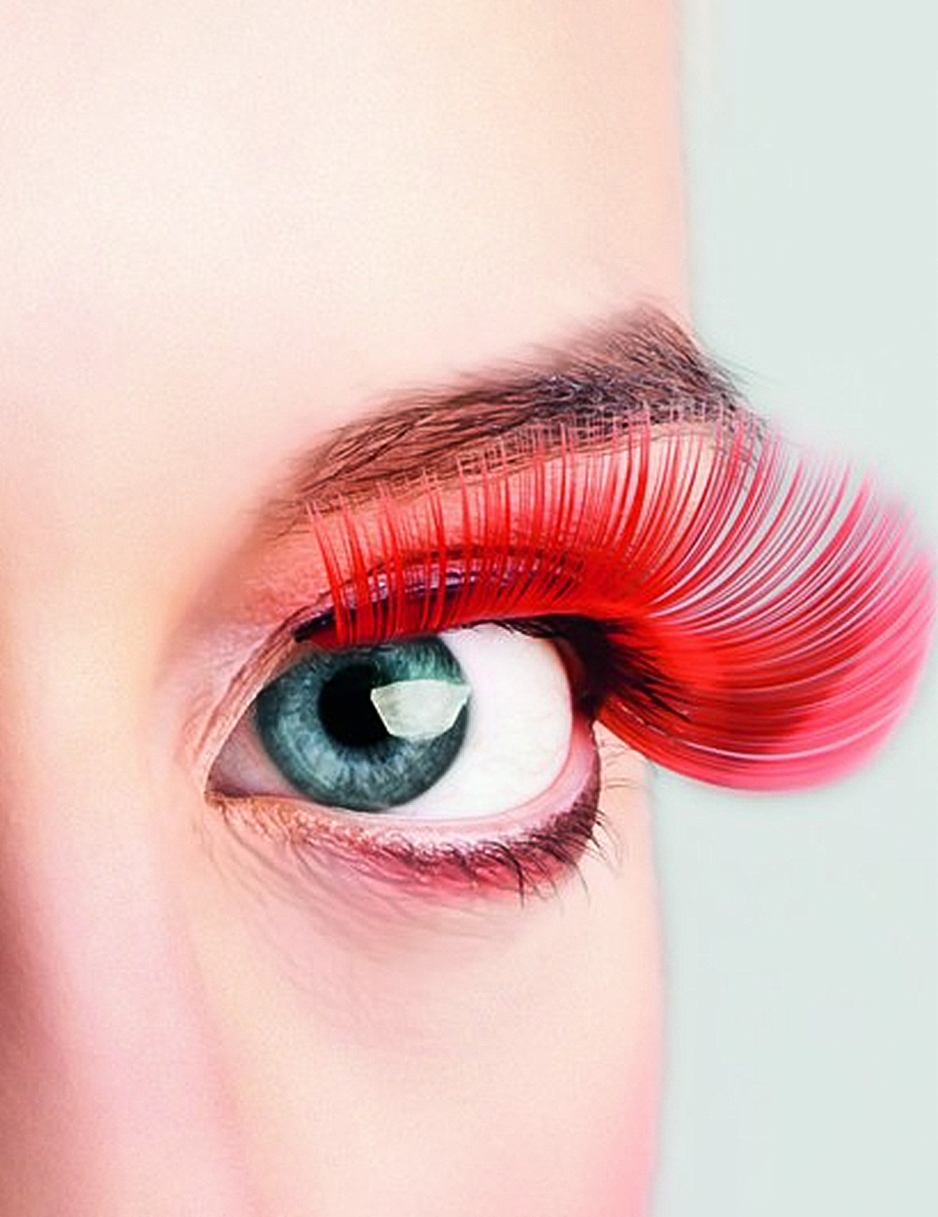 Faux cils longs rouges adulte