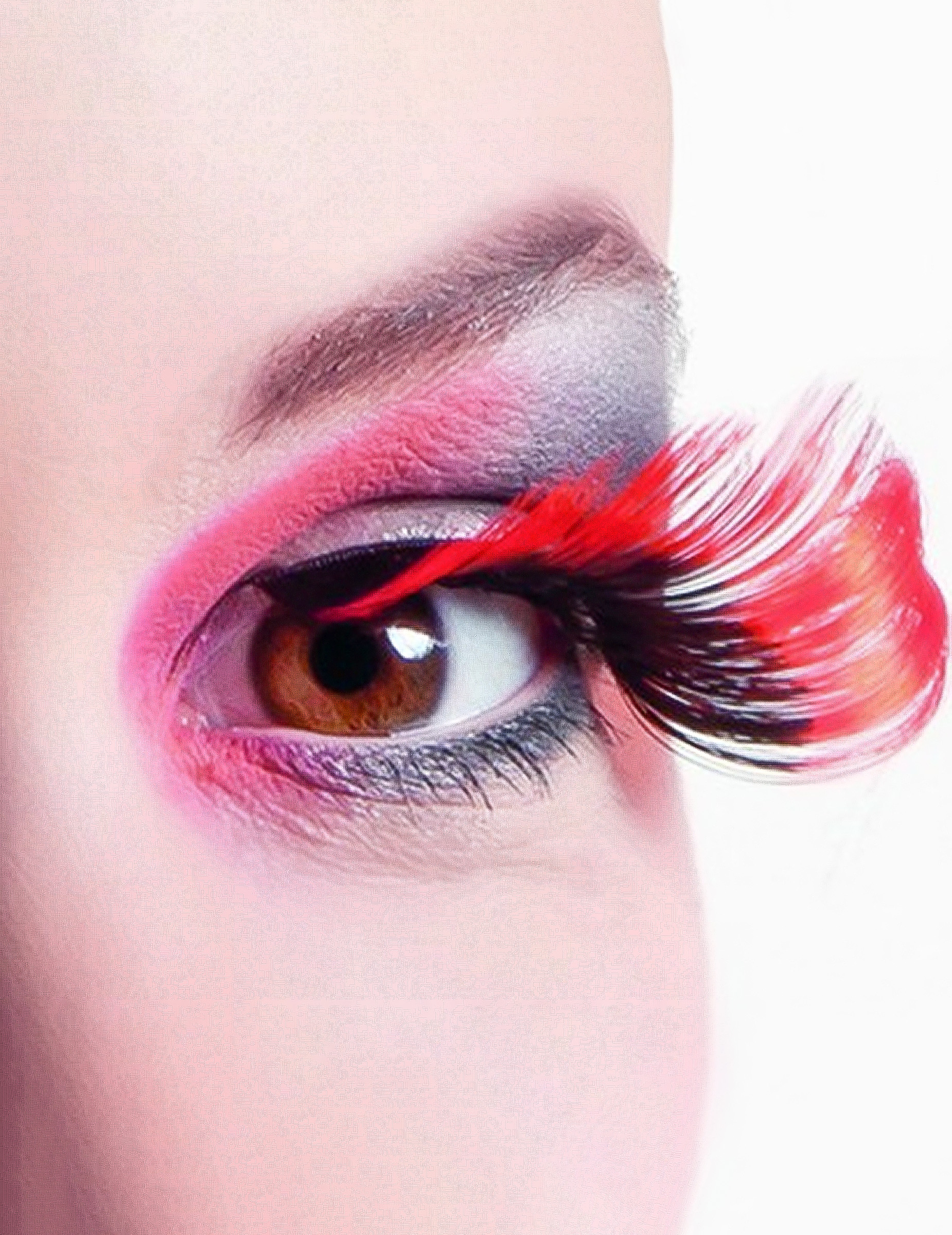 Faux cils XL noirs et rouges adulte