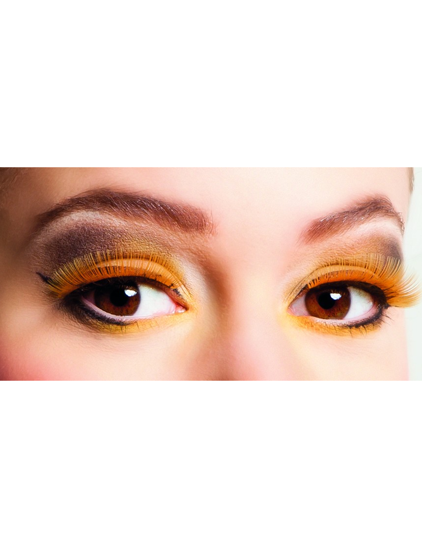 Faux cils courts orange adulte