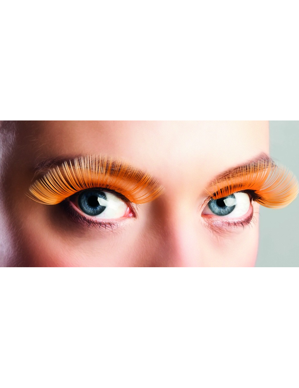 Faux cils longs orange adulte