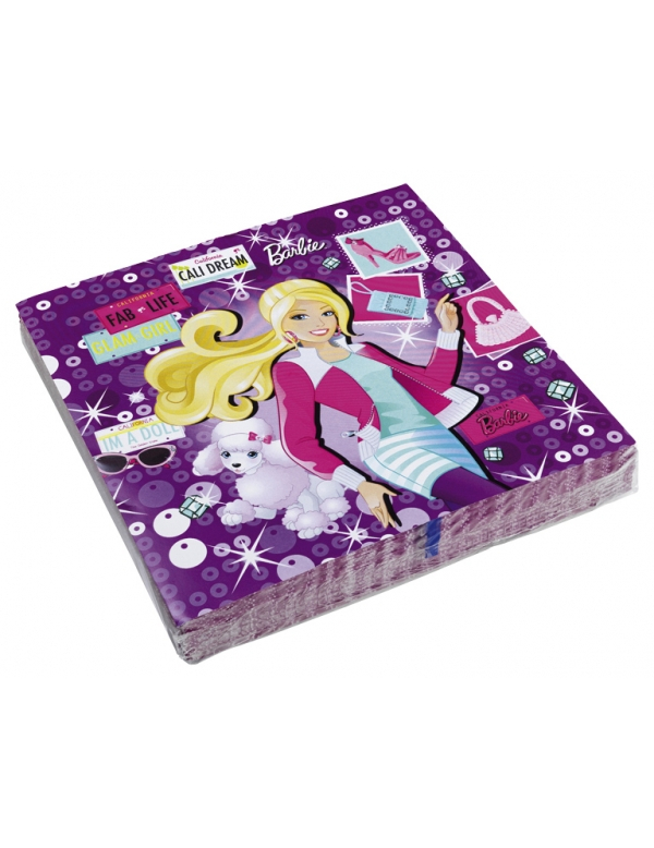 20 Serviettes en papier Barbie fashion 33 x 33 cm