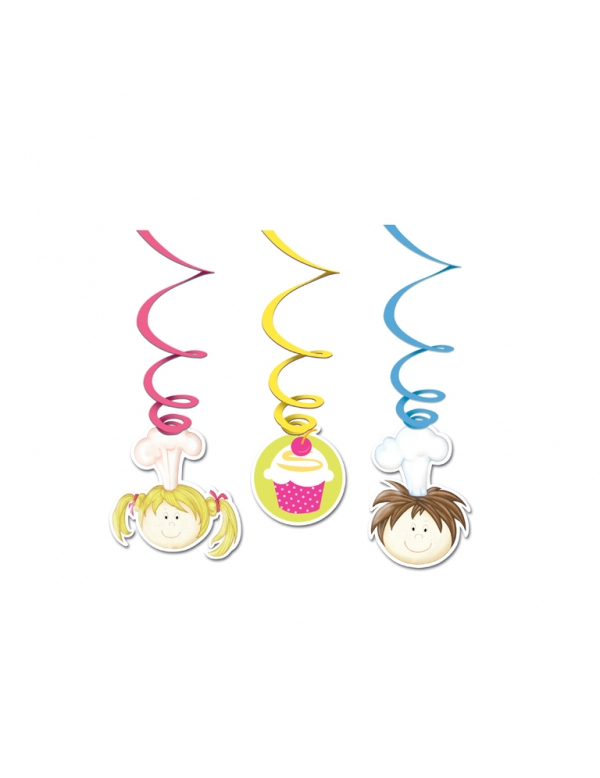 6 Suspensions spirales Petits Chefs