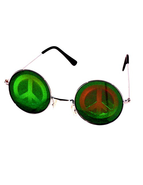 Lunettes métal rondes avec hologramme hippie