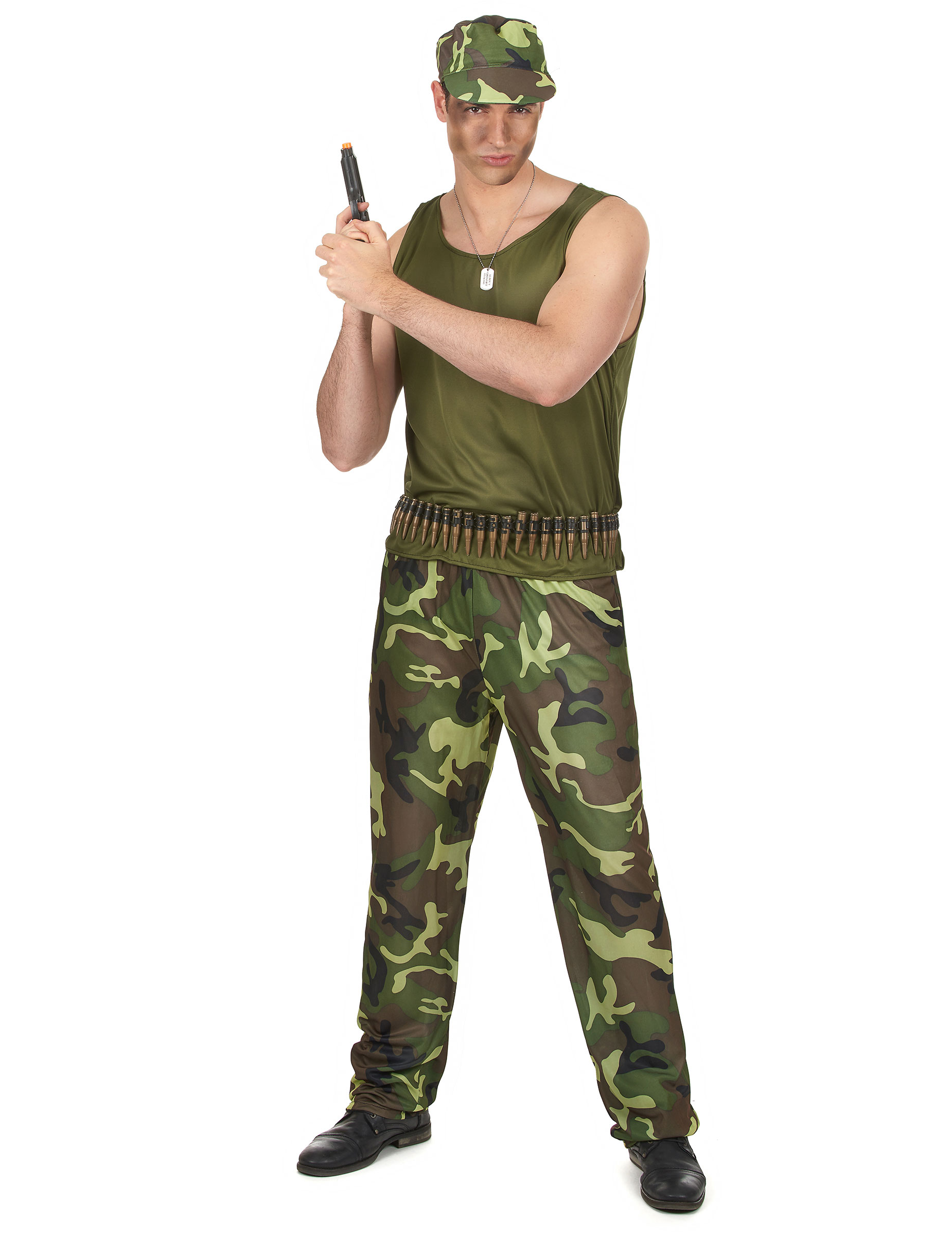 Déguisement militaire vert kaki homme