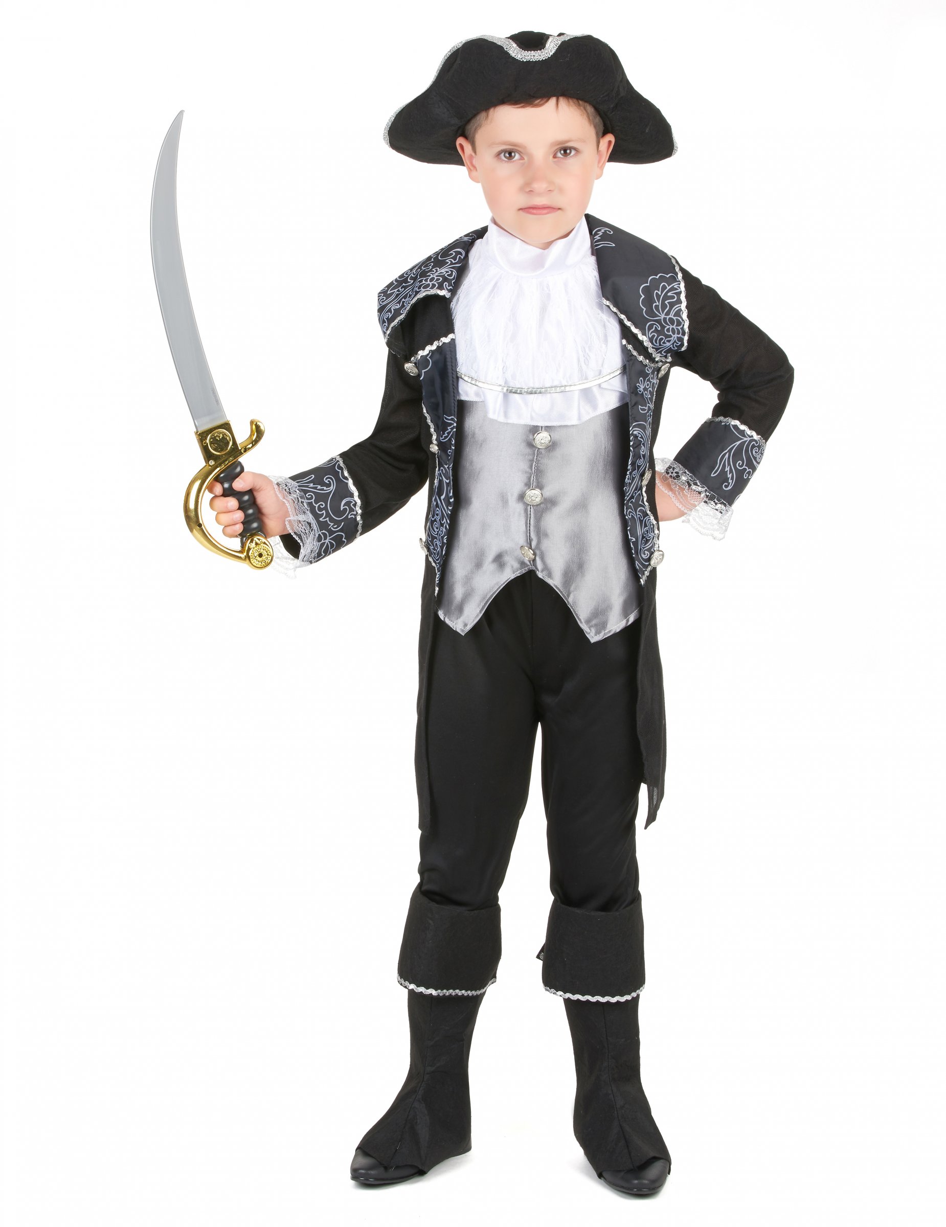 Déguisement pirate gris et noir garçon