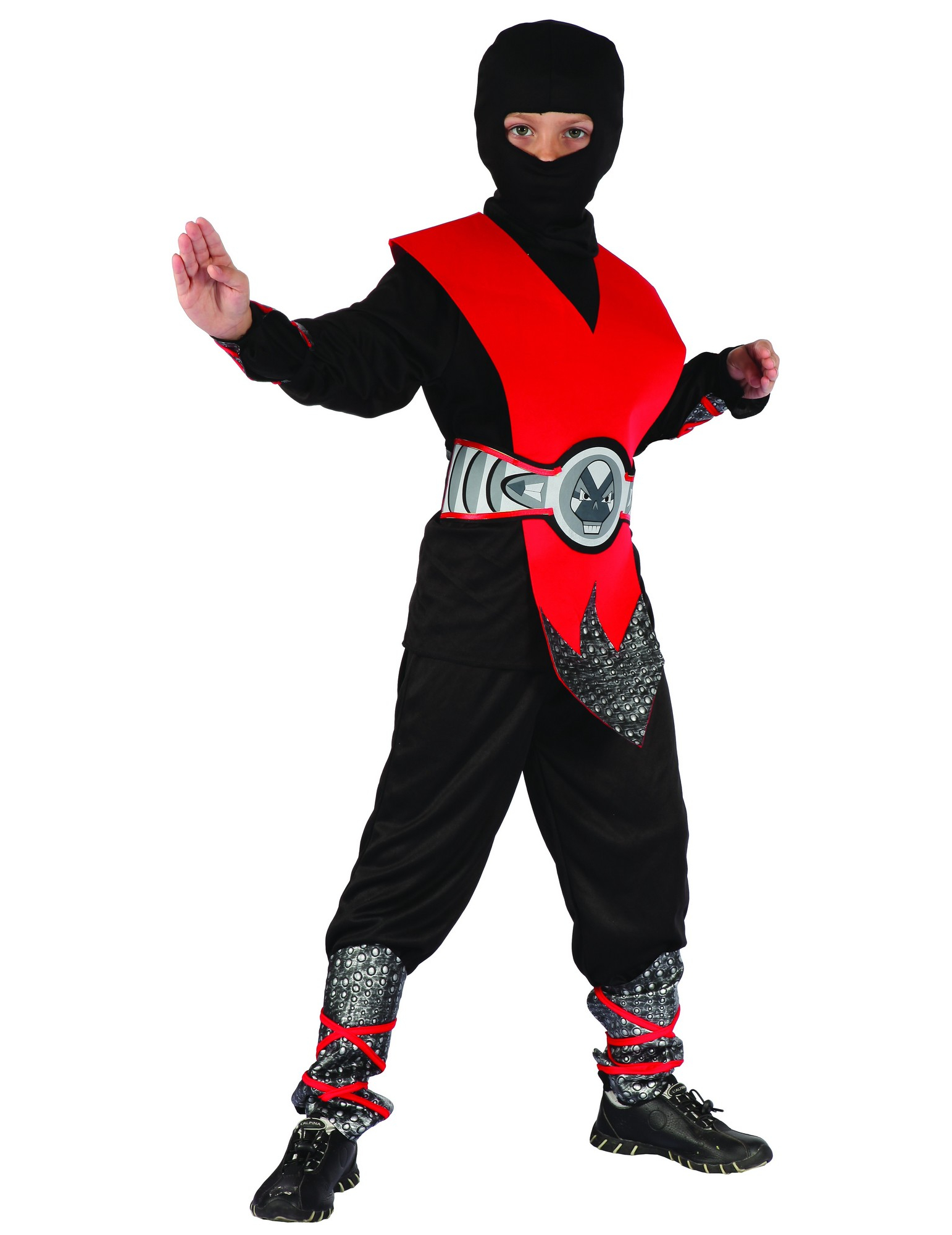 Déguisement ninja rouge et noir garçon