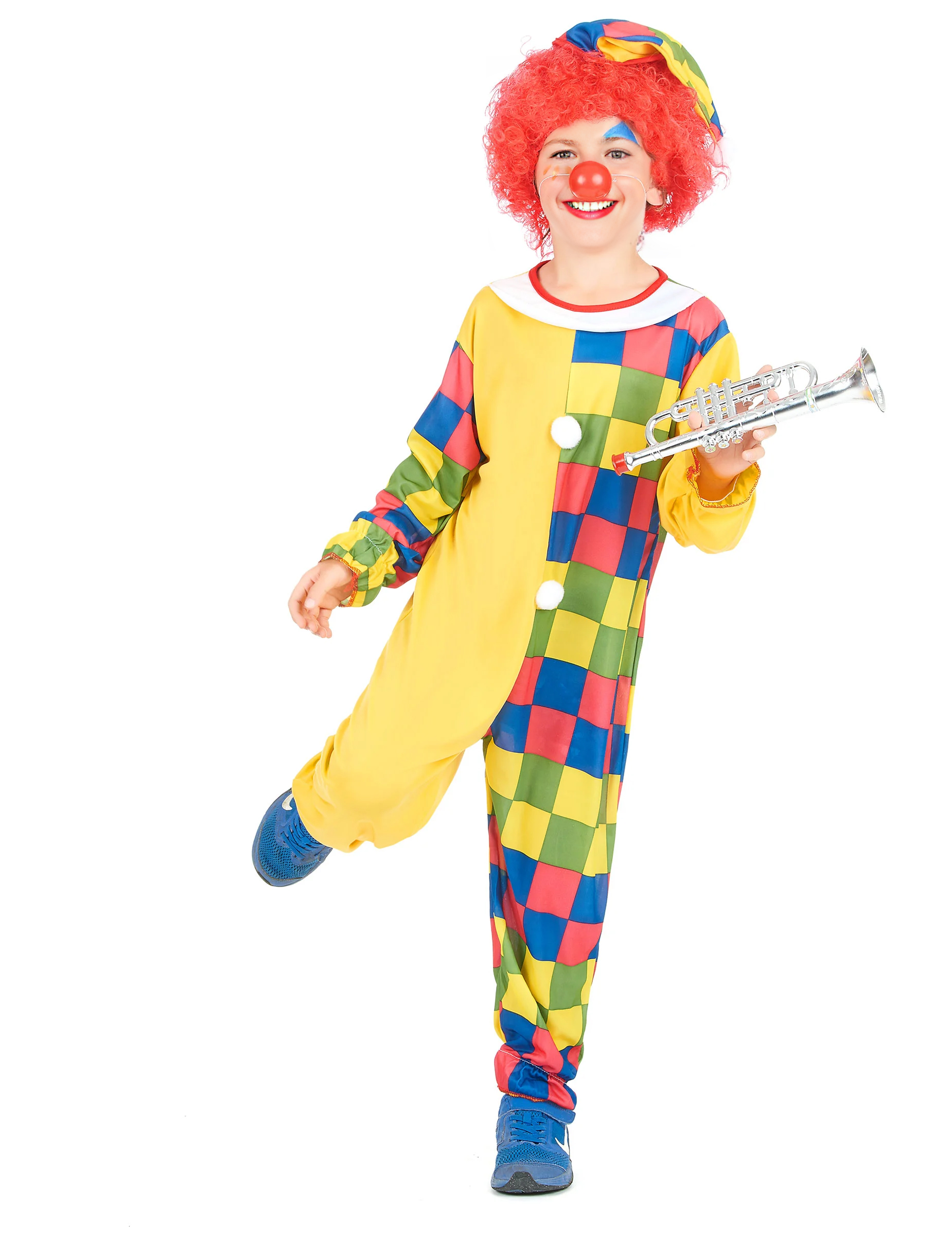 Déguisement clown à carreaux garçon