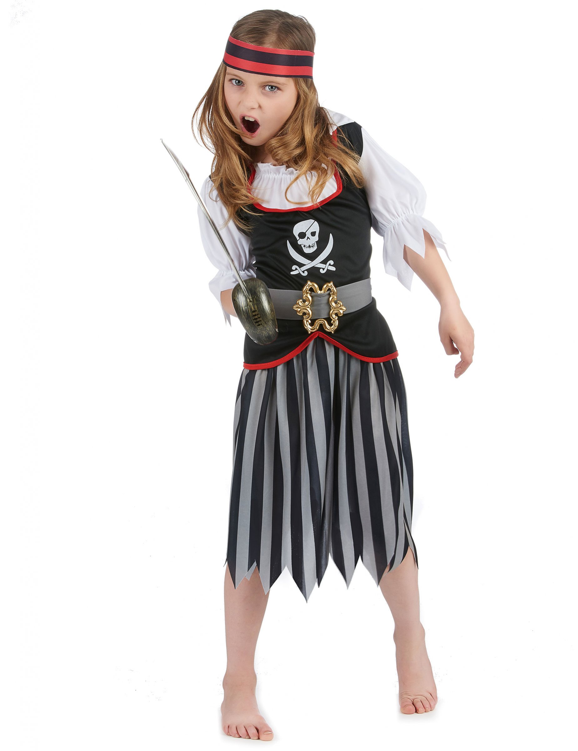Déguisement pirate motif tête de mort fille