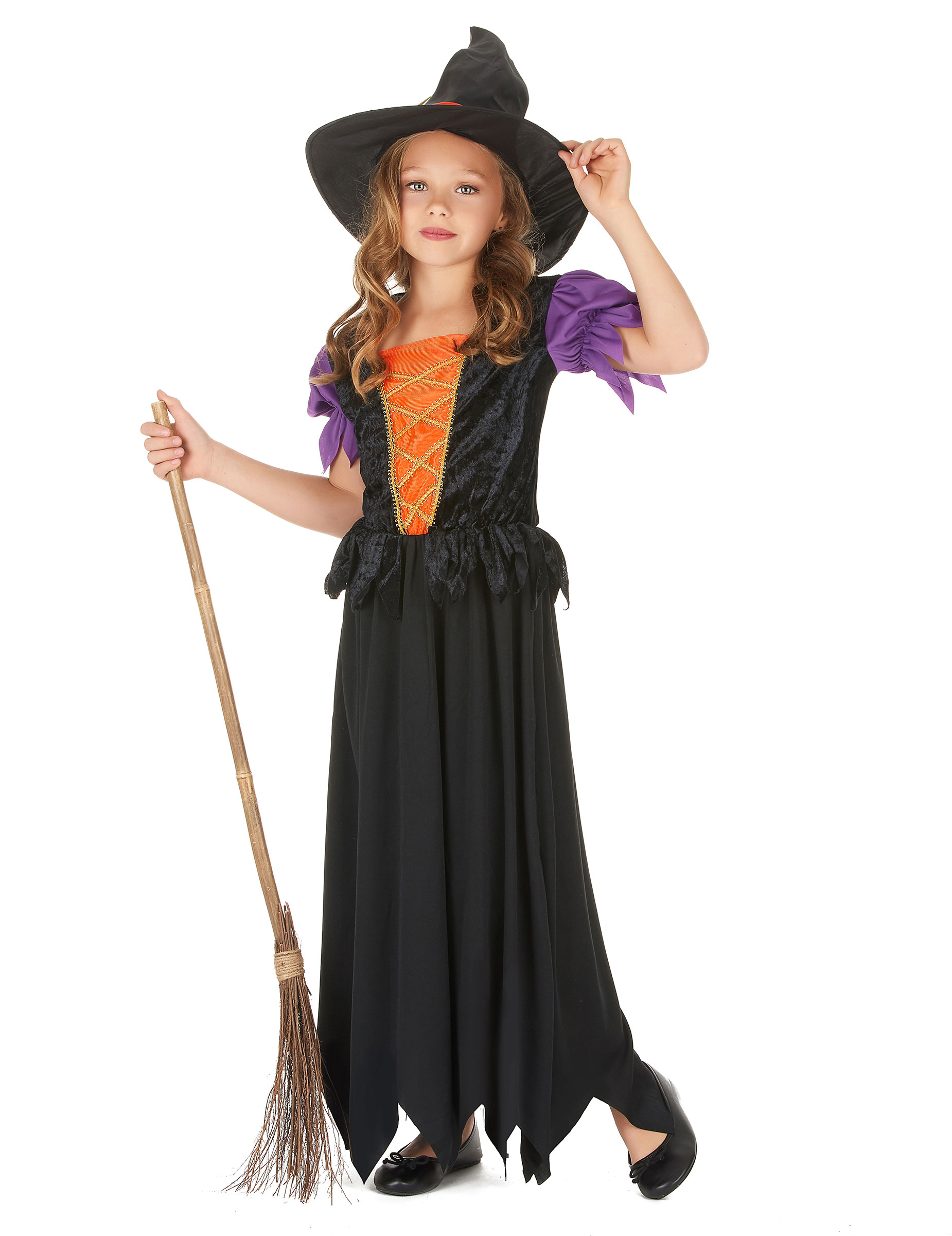 Déguisement sorcière fille avec chapeau