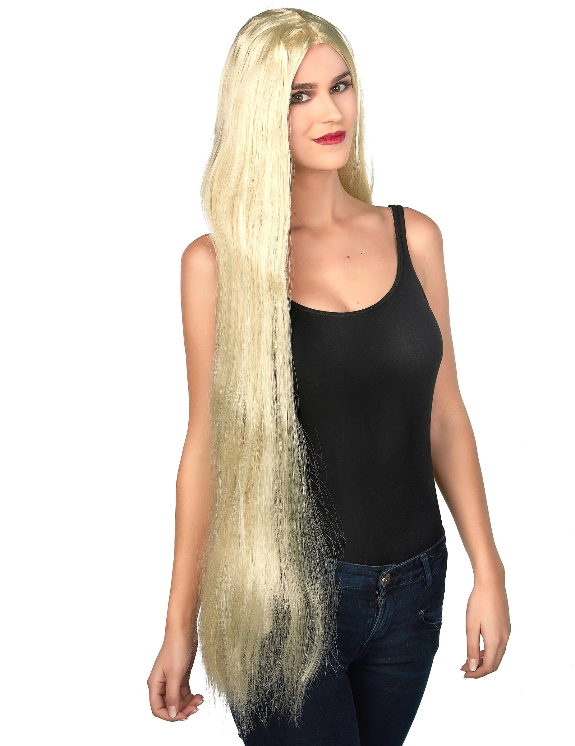 Perruque longue blonde femme