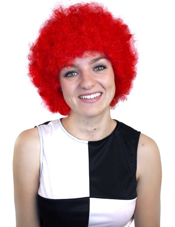 Perruque afro/ clown rouge basique adulte