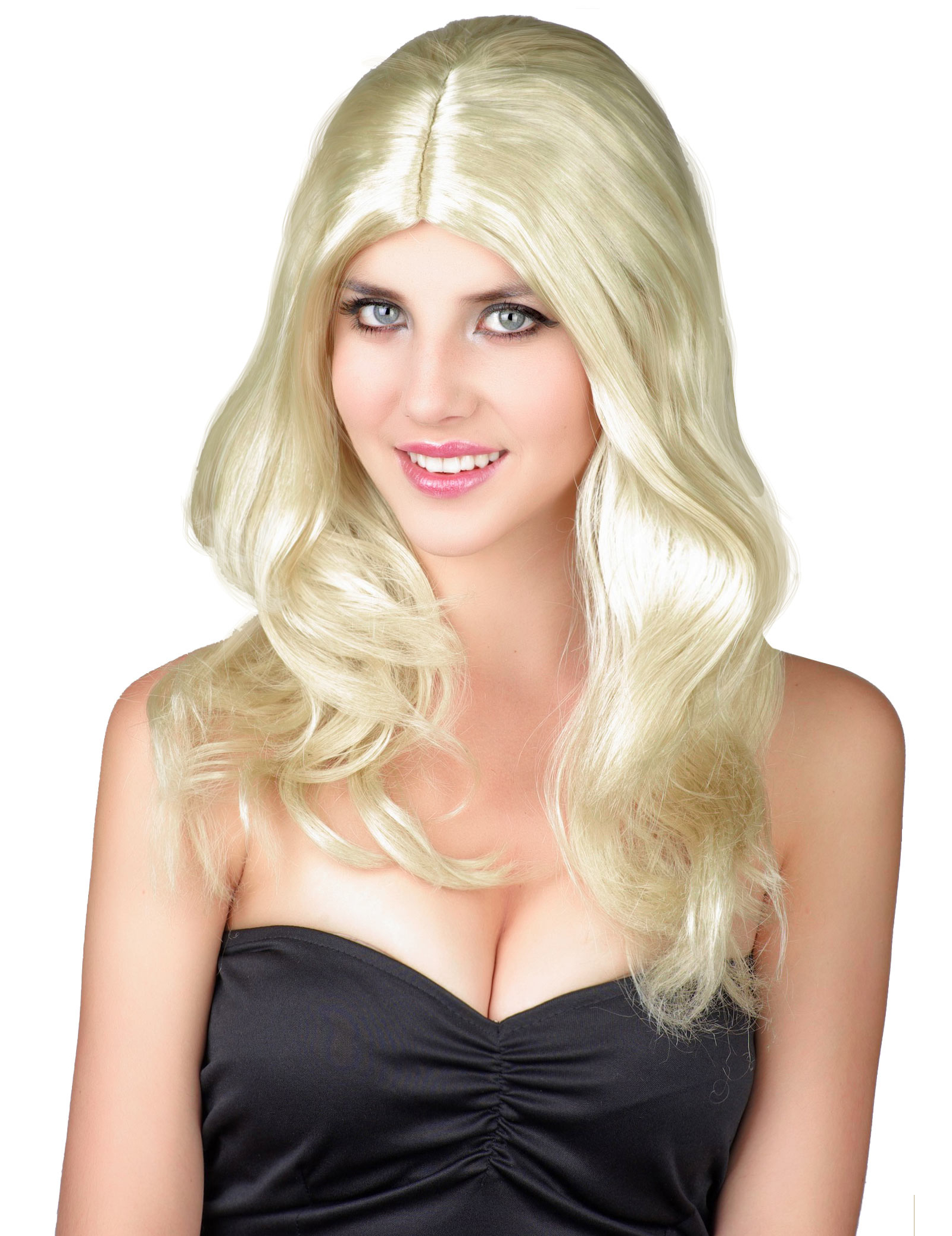 Perruque blonde ondulée femme