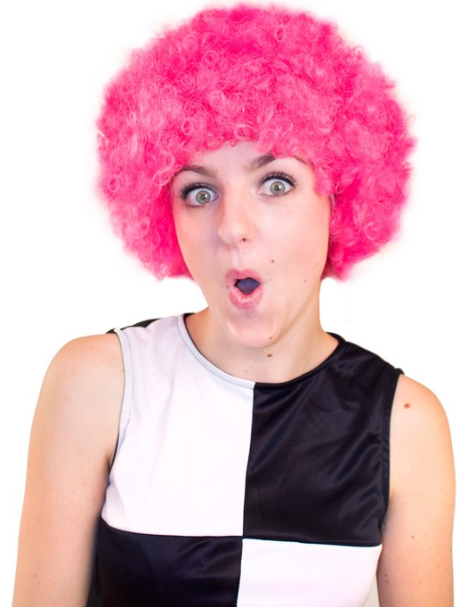 Perruque afro/ clown rose basique adulte