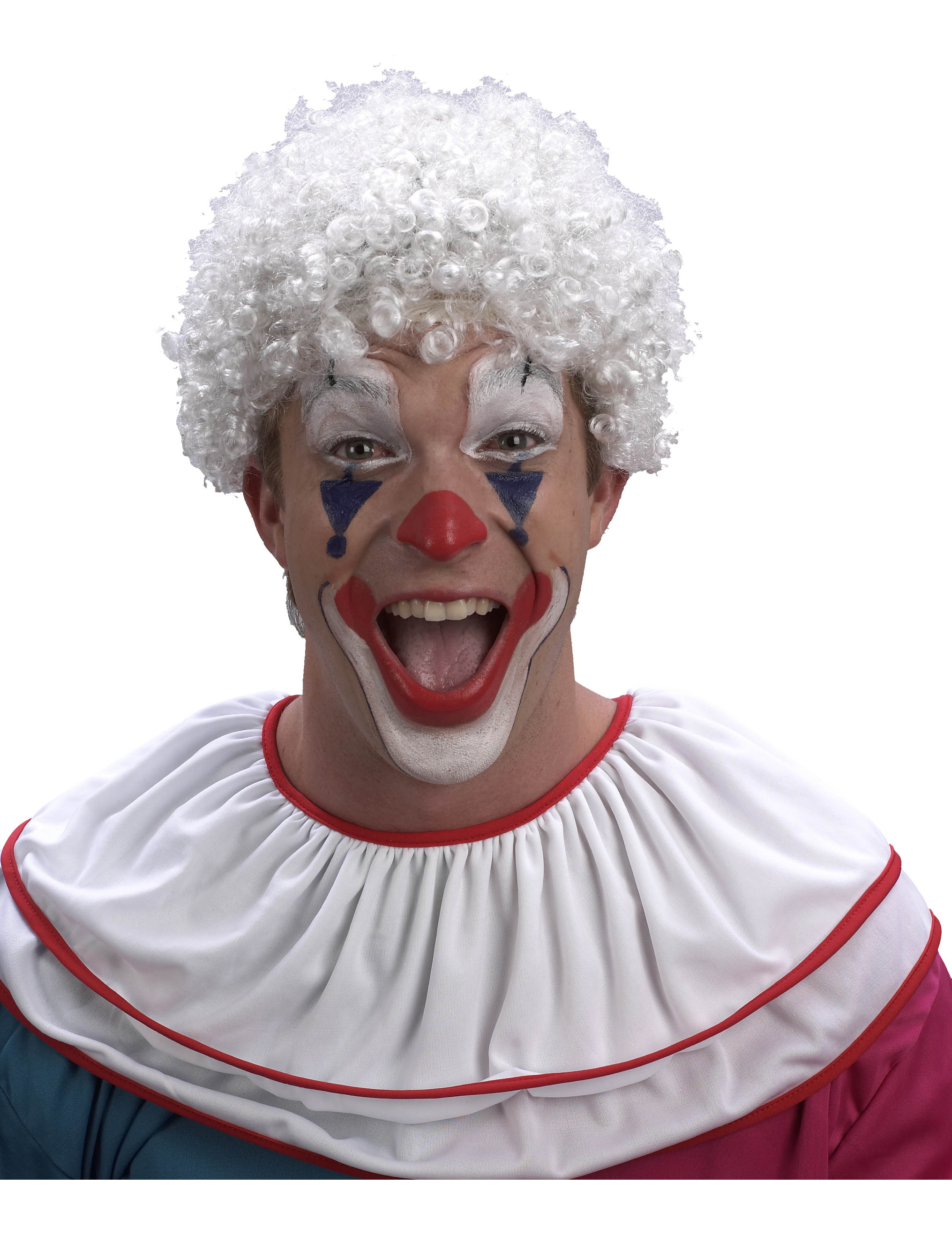 Perruque afro/ clown blanche basique adulte