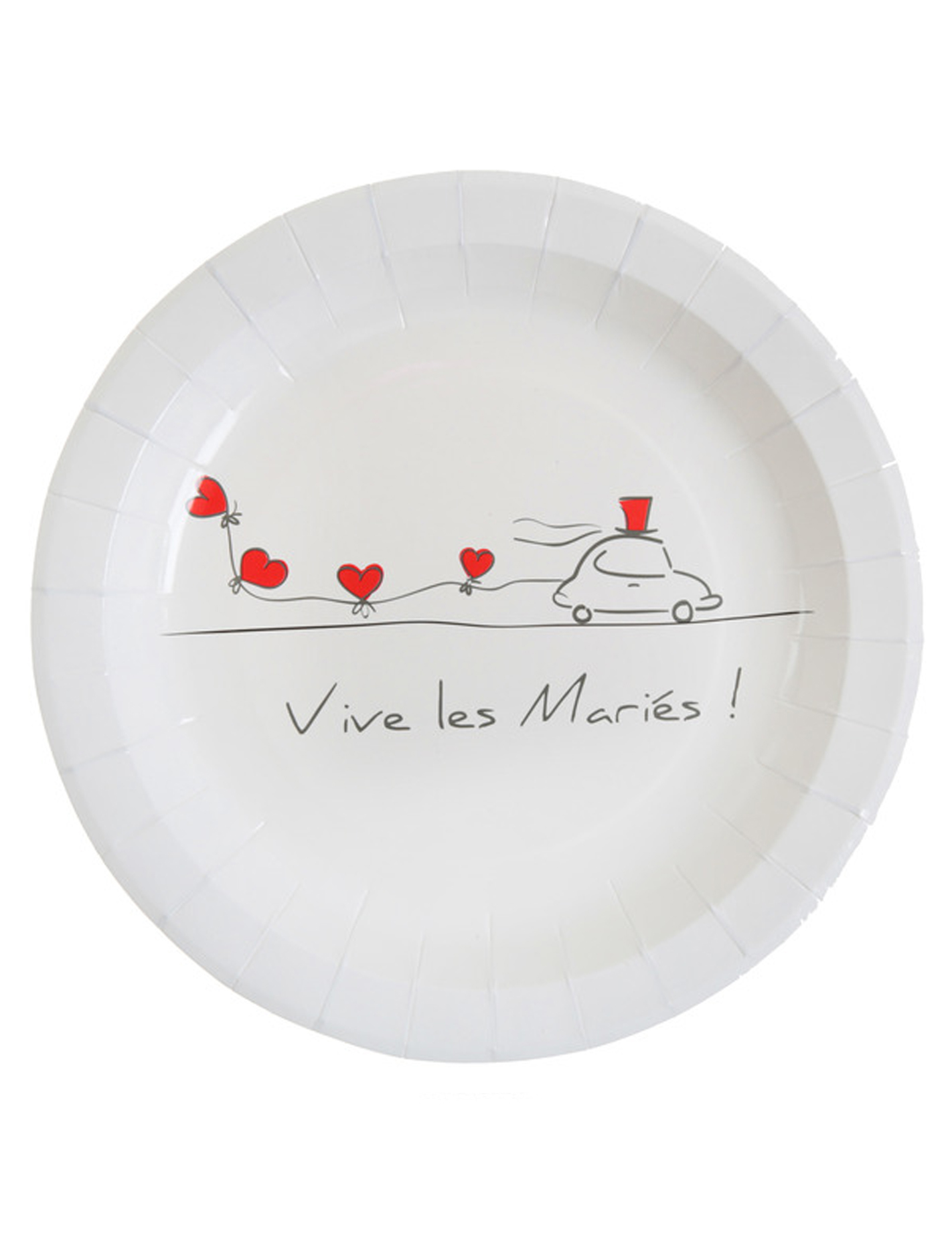 10 Assiettes Vive les mariés  23 cm