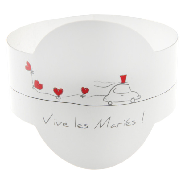 6 Ronds de serviettes Vive les mariés