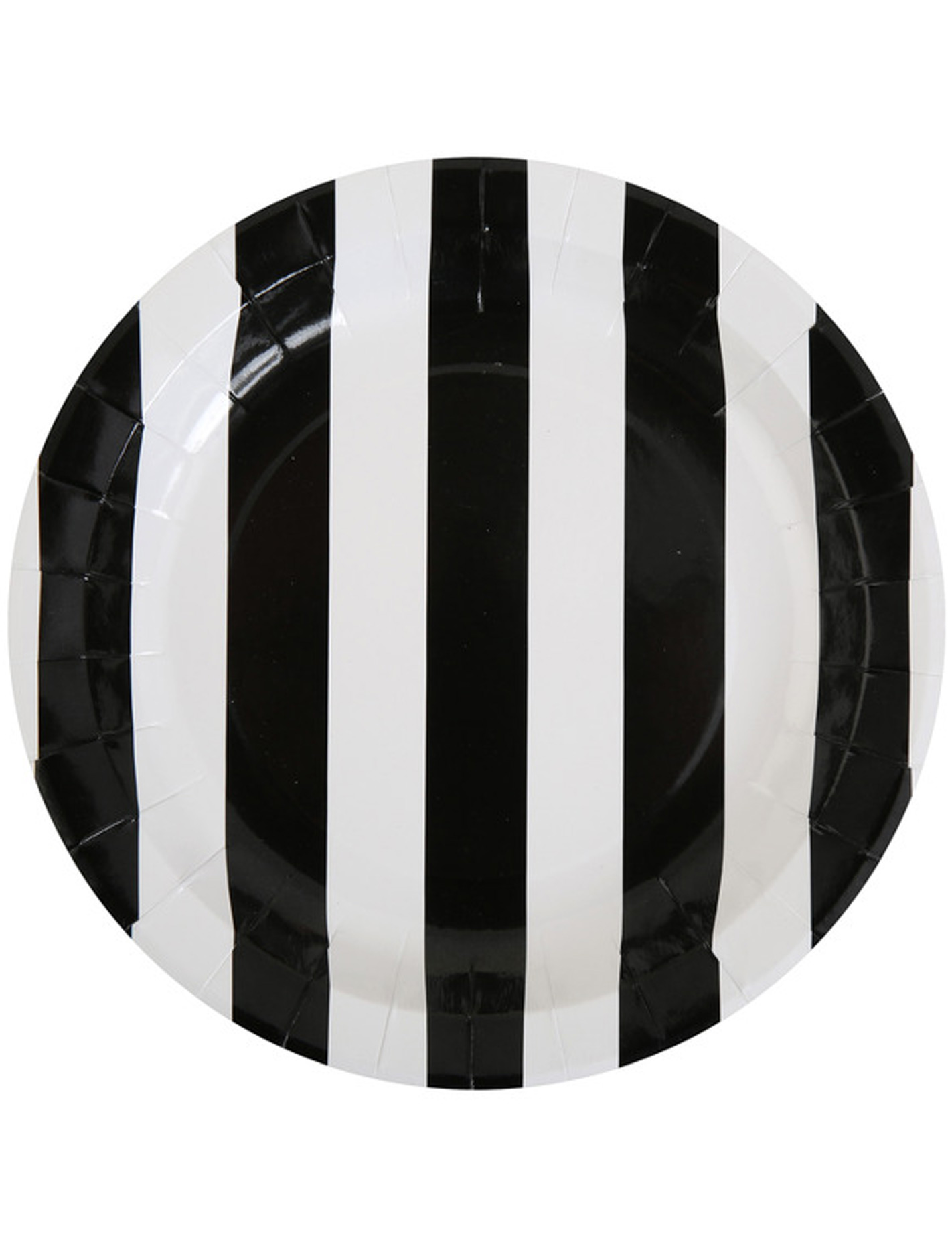 10 Assiettes rayées noires et blanches
