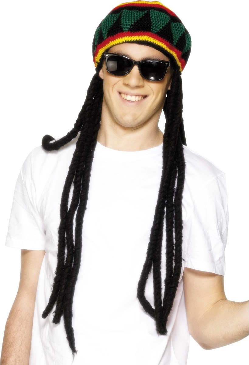 Bonnet rasta avec dreadlocks adulte