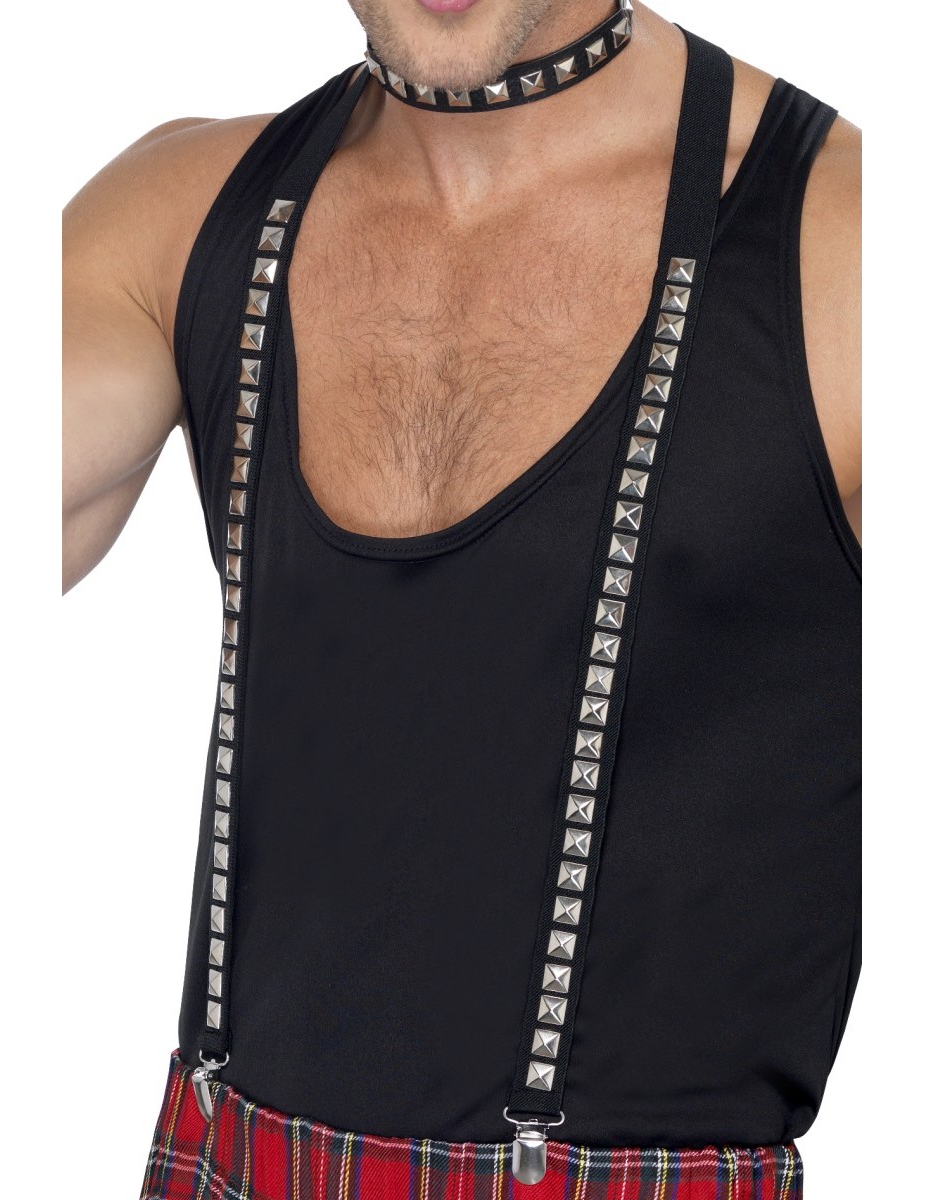 Bretelles noires punk adulte