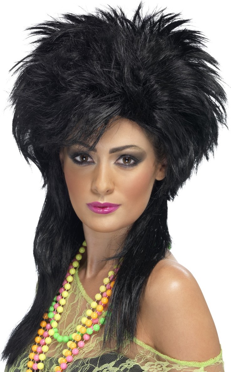 Perruque punk noire femme