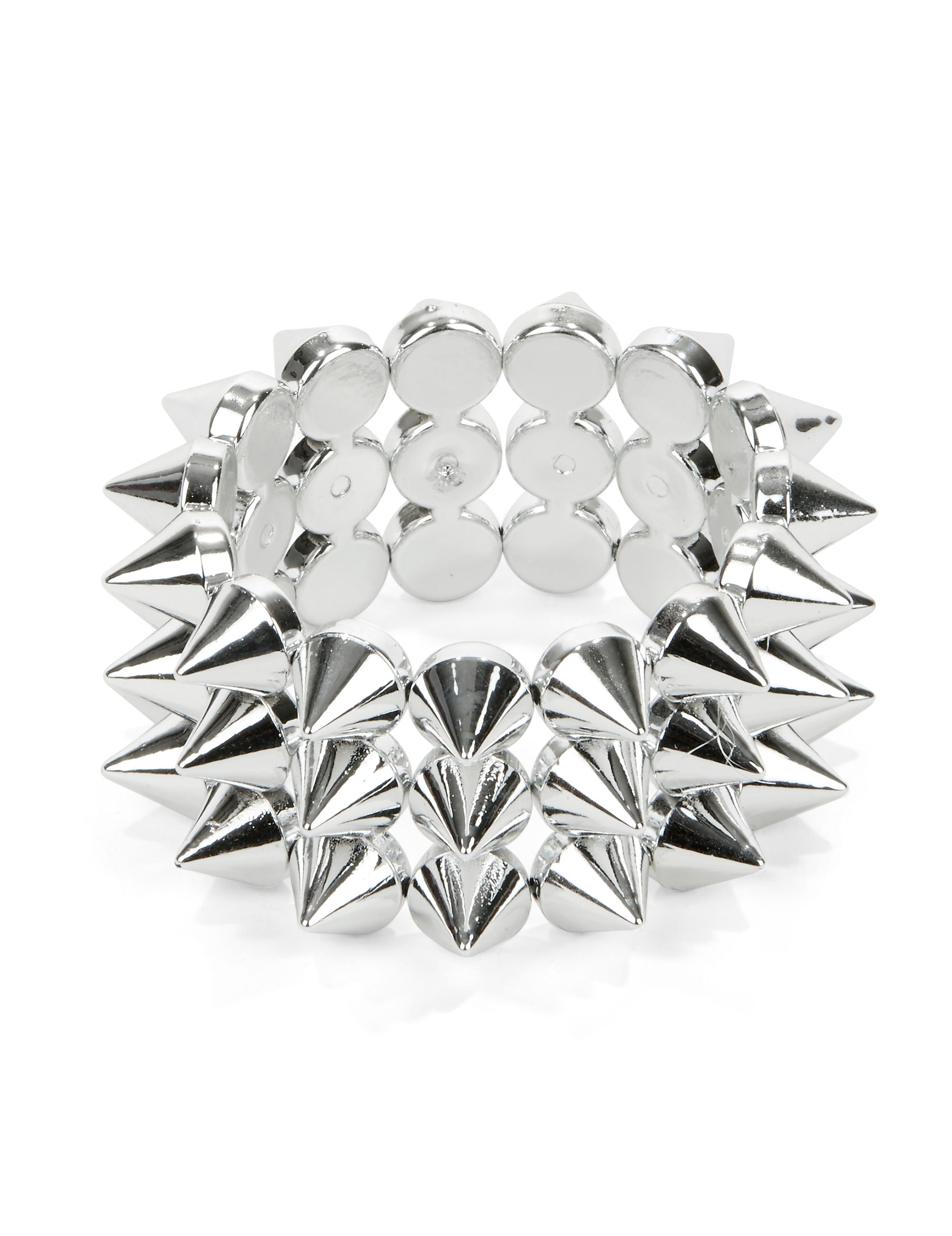 Bracelet large punk argenté adulte