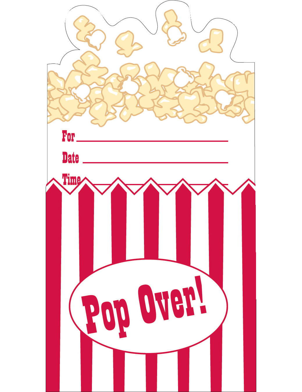 Invitations Pop Corn Hollywood