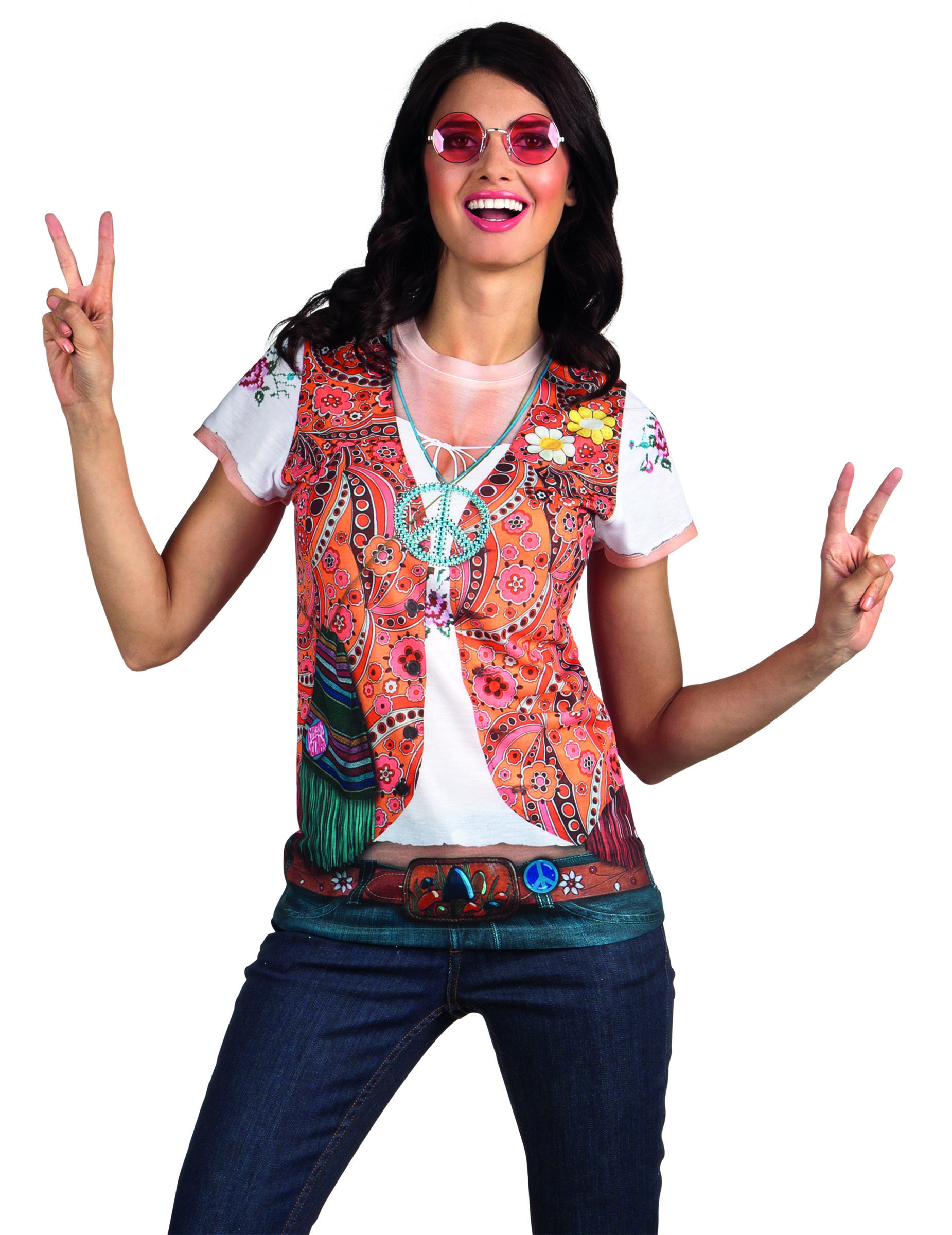T-Shirt veste hippie femme
