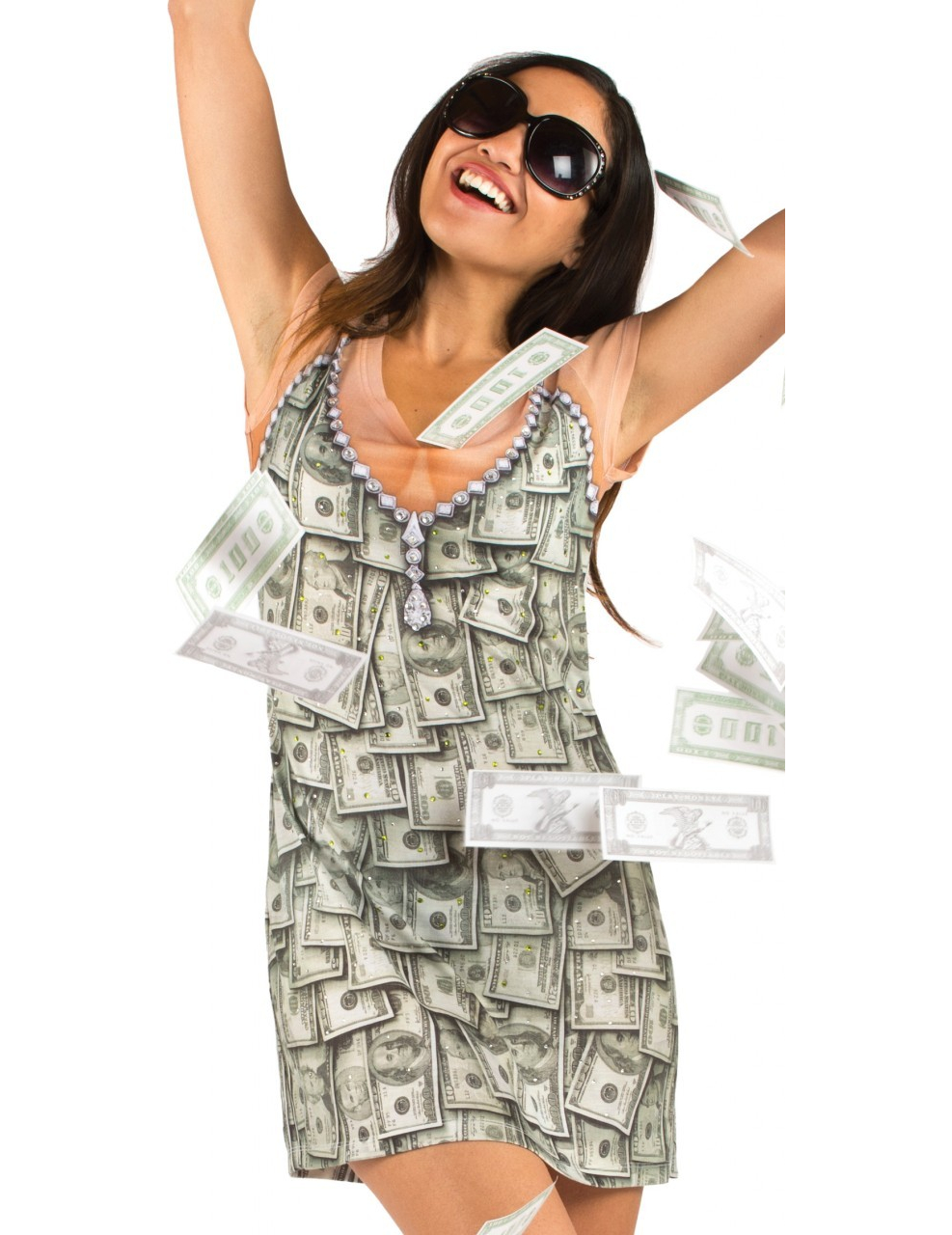 Déguisement robe de billets femme