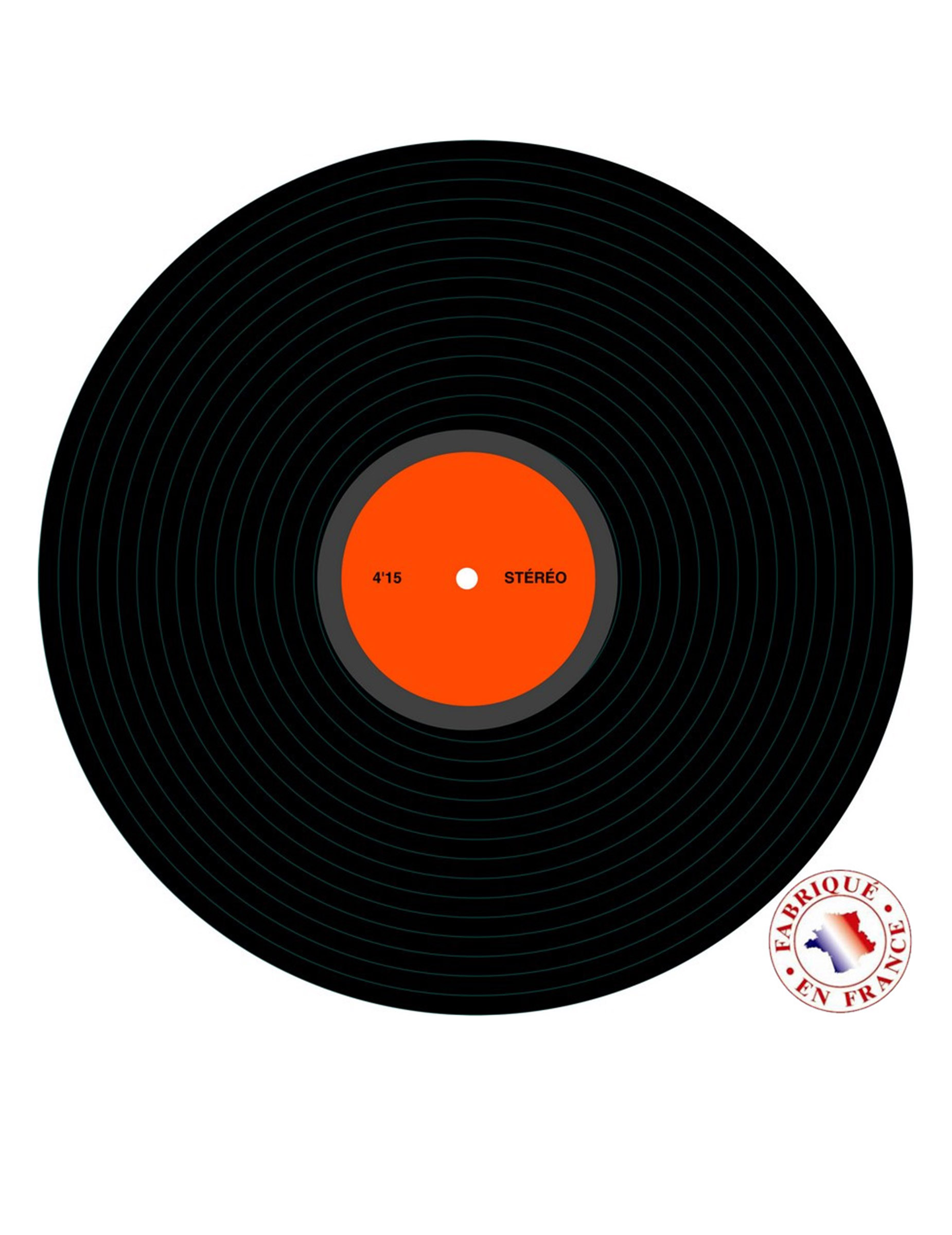 Décoration disco disque vinyle 30 cm en carton