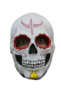Masque squelette contour des yeux rouge