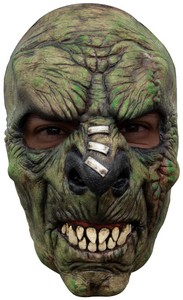 Demi-masque monstre vert terrifiant adulte