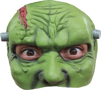 Demi masque monstre vert homme