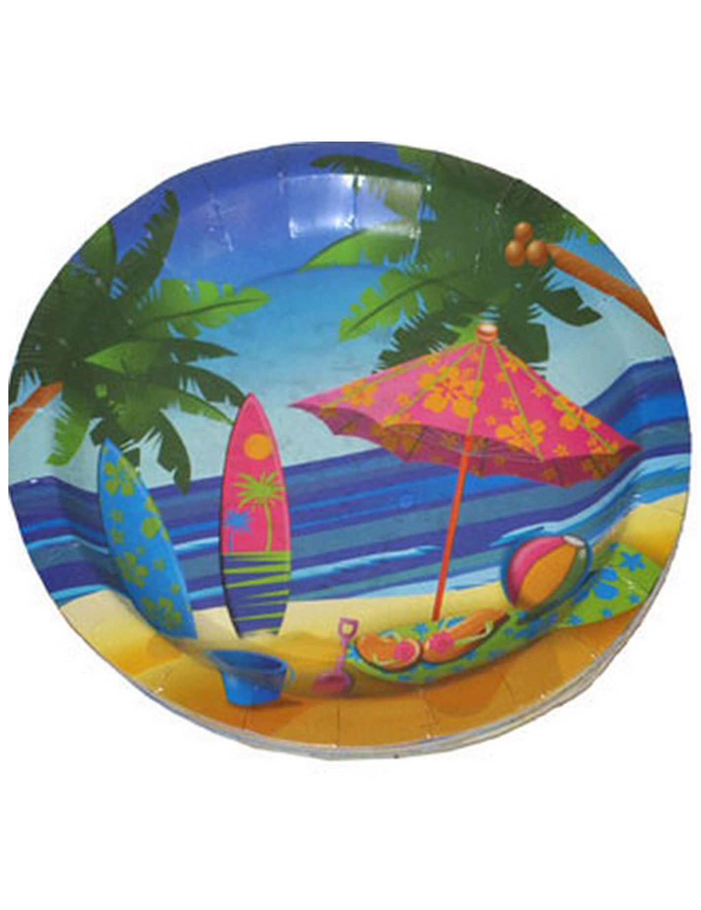 8 assiettes en carton vacances Hawaï