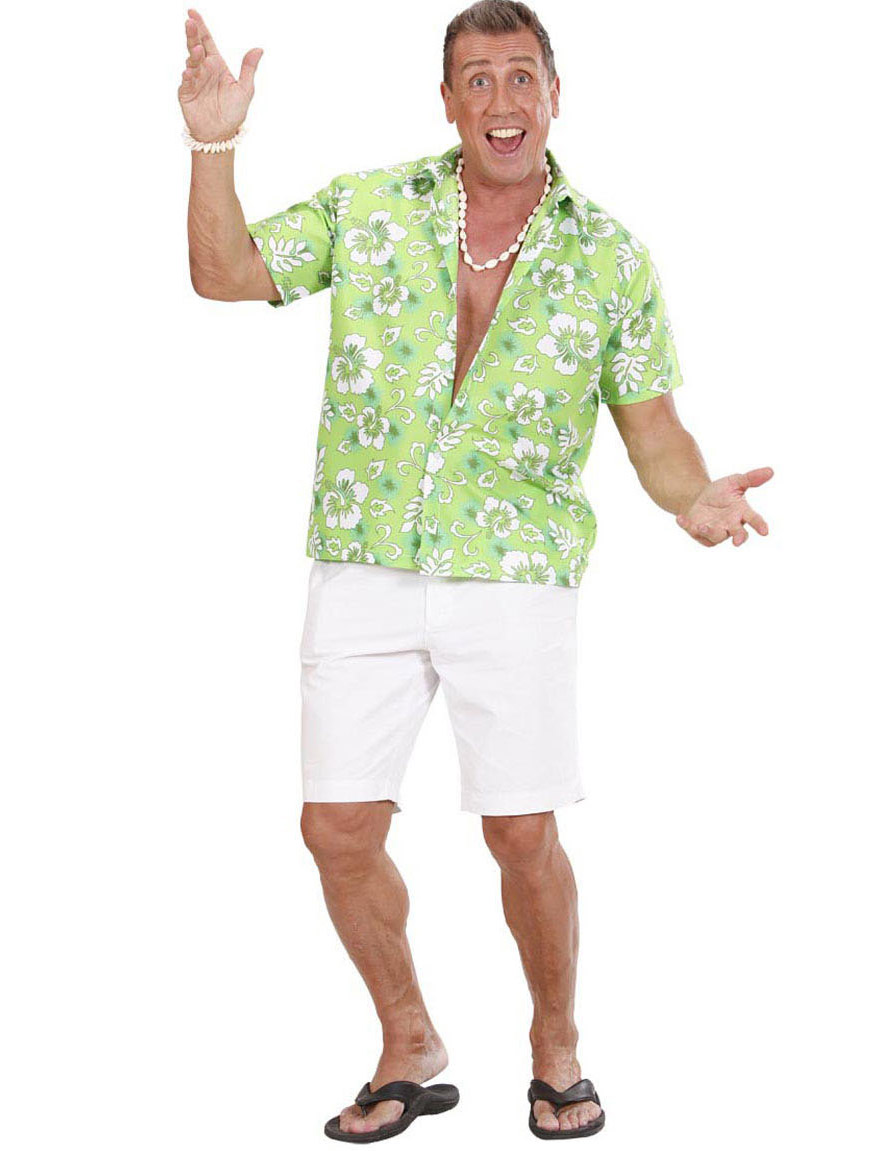 Chemise hawaïenne verte homme