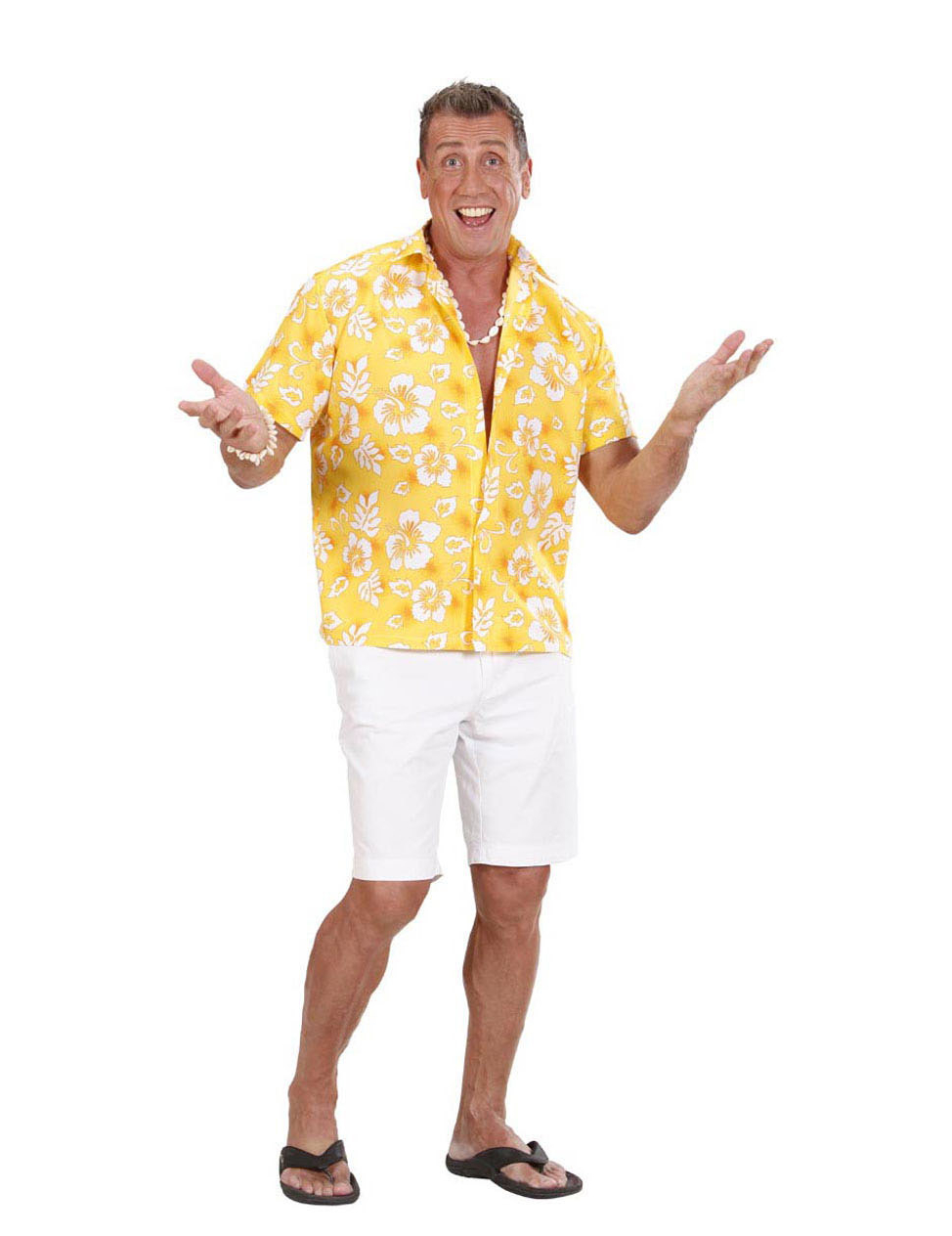 Chemise hawaïenne jaune homme