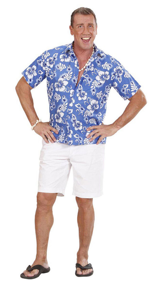Chemise hawaïenne bleue homme