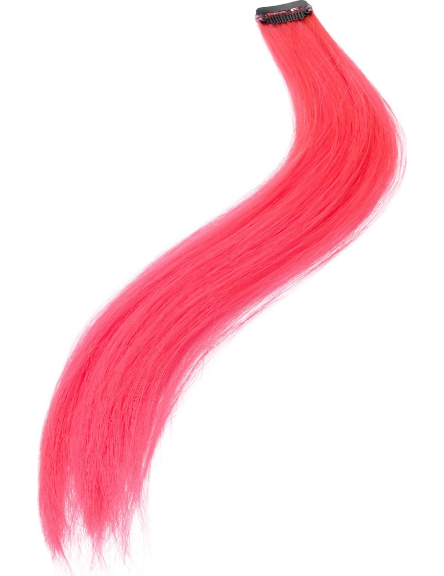Lot 2 mèches cheveux rose fluo