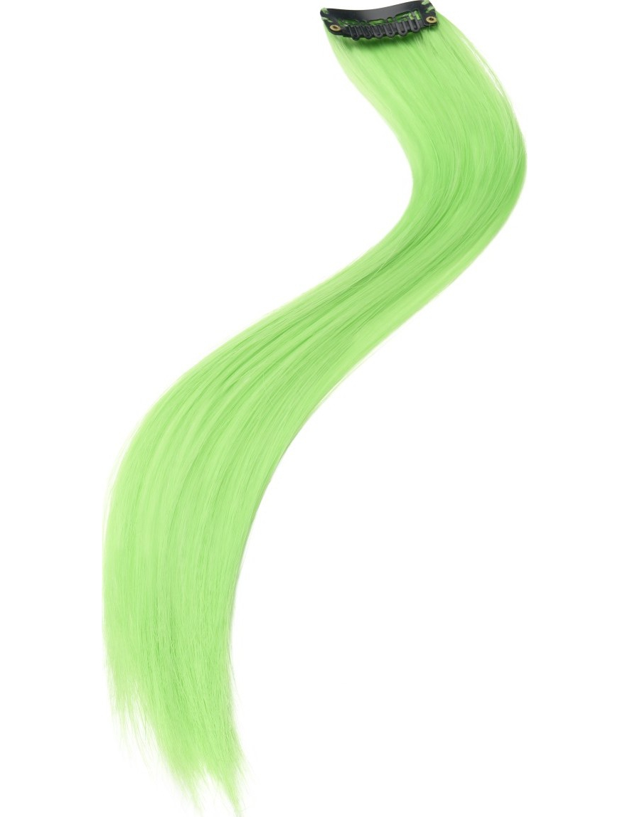 Lot 2 mèches cheveux vertes fluo