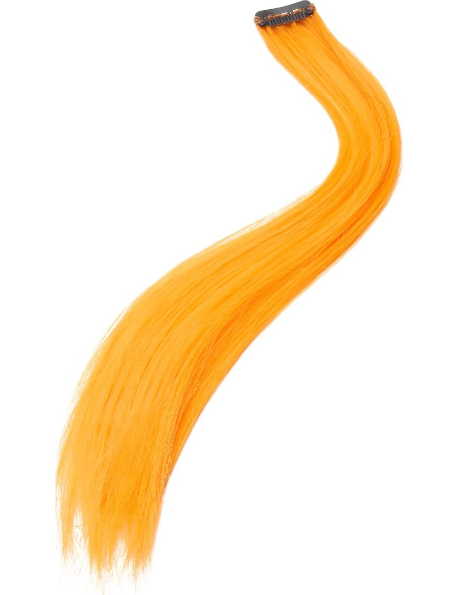 Lot 2 mèches cheveux orange fluo