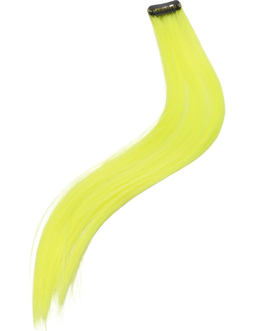 Lot 2 mèches cheveux jaunes fluo