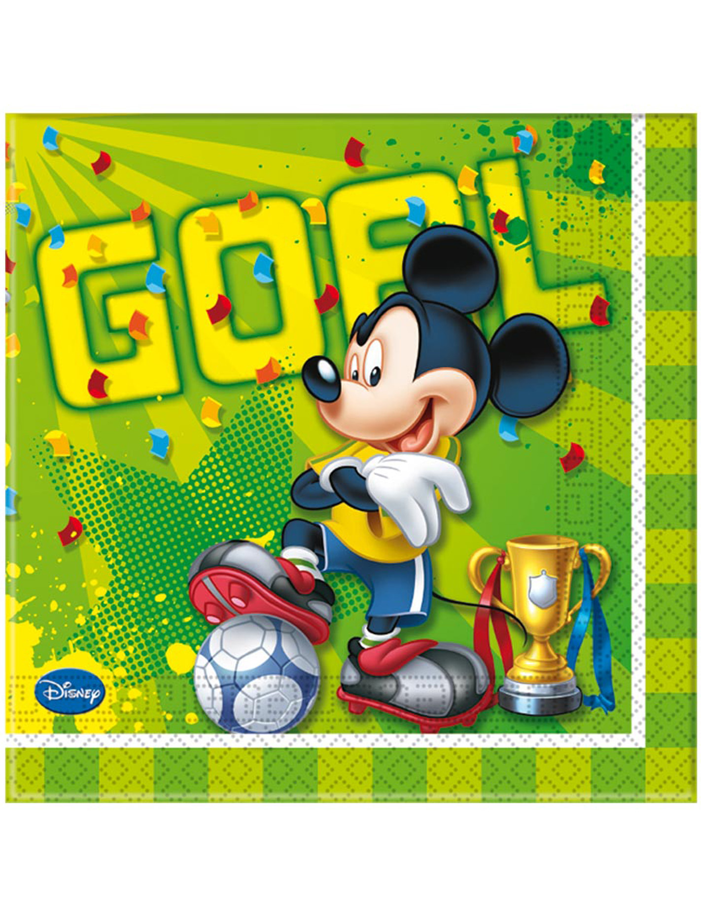 20 Serviettes en papier Mickey foot 33 x 33 cm