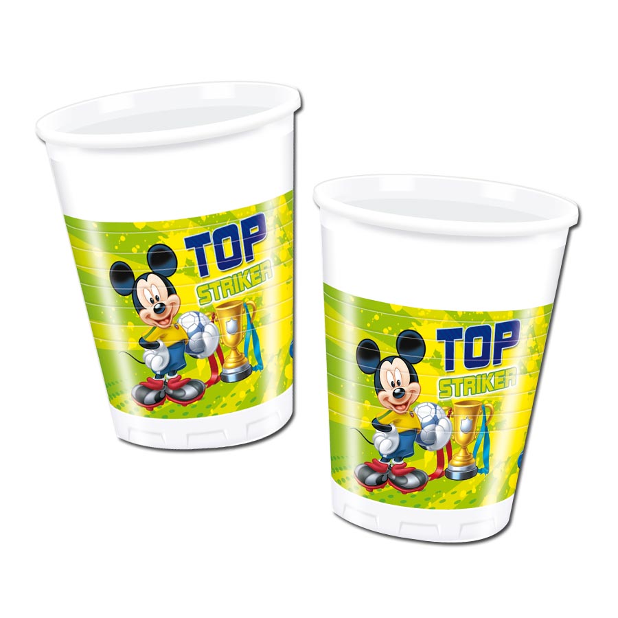 8 Gobelets plastique Mickey Foot