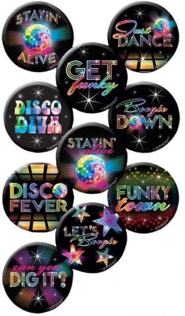 10 Badges Disco 4.5 cm