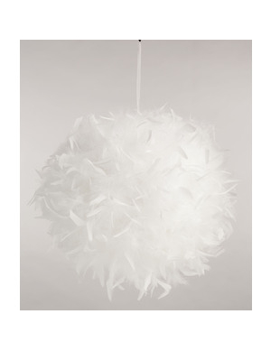 Boule à suspendre plumes blanc 20cm