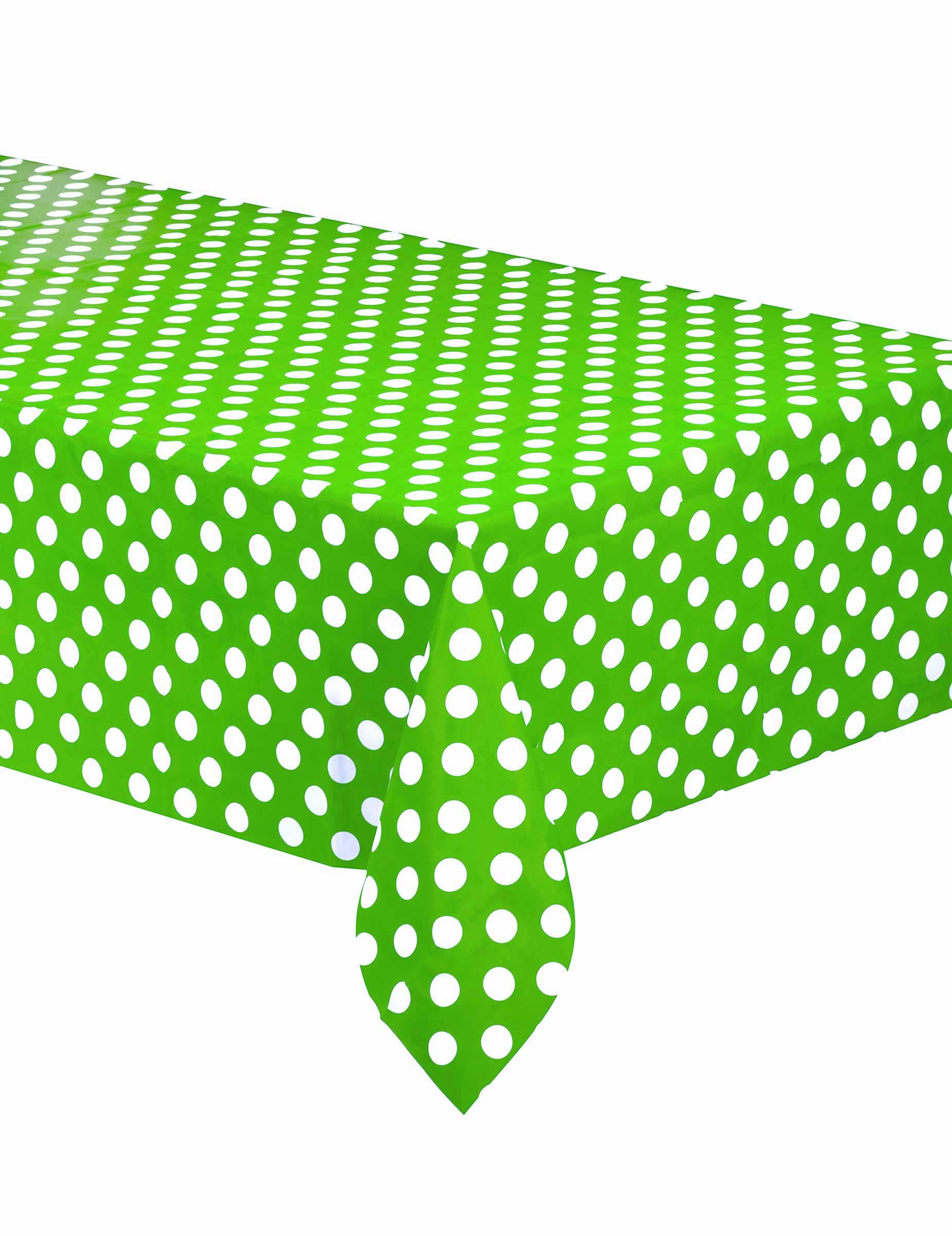 Nappe verte à pois blanc