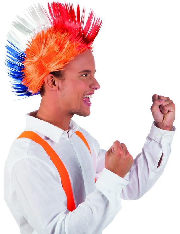 Perruque punk Pays-Bas orange adulte